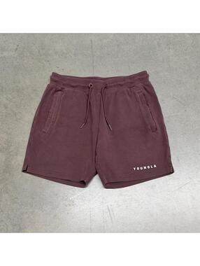 YoungLA Men's Burgundy and White Shorts